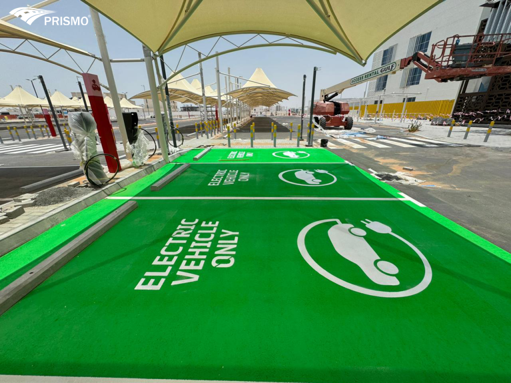 Successful Completion of Electric Car Parks Road Marking at Zayed City Schools
